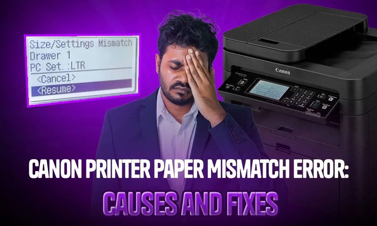 canon printer paper mismatch