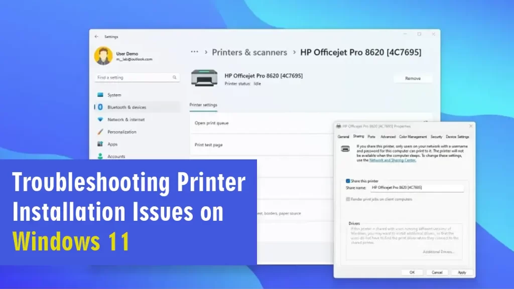 printer installation failed